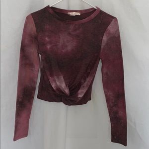 Tie Dye Crop Long Sleeve Shirt